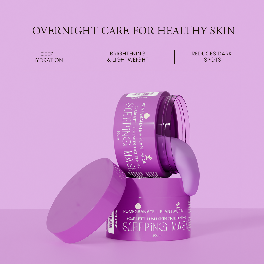 Pomegranate + Plant Mucin, Scarlett Lush Skin Tightening Sleeping Mask 50 ML