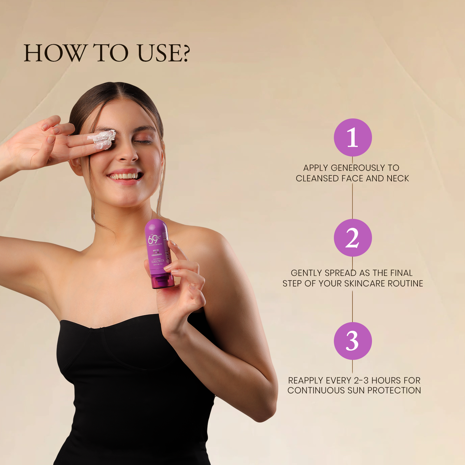 Sunscreen SPF35 PA+++  with Ceramide - lightweight - Deep Hydration| 50ml