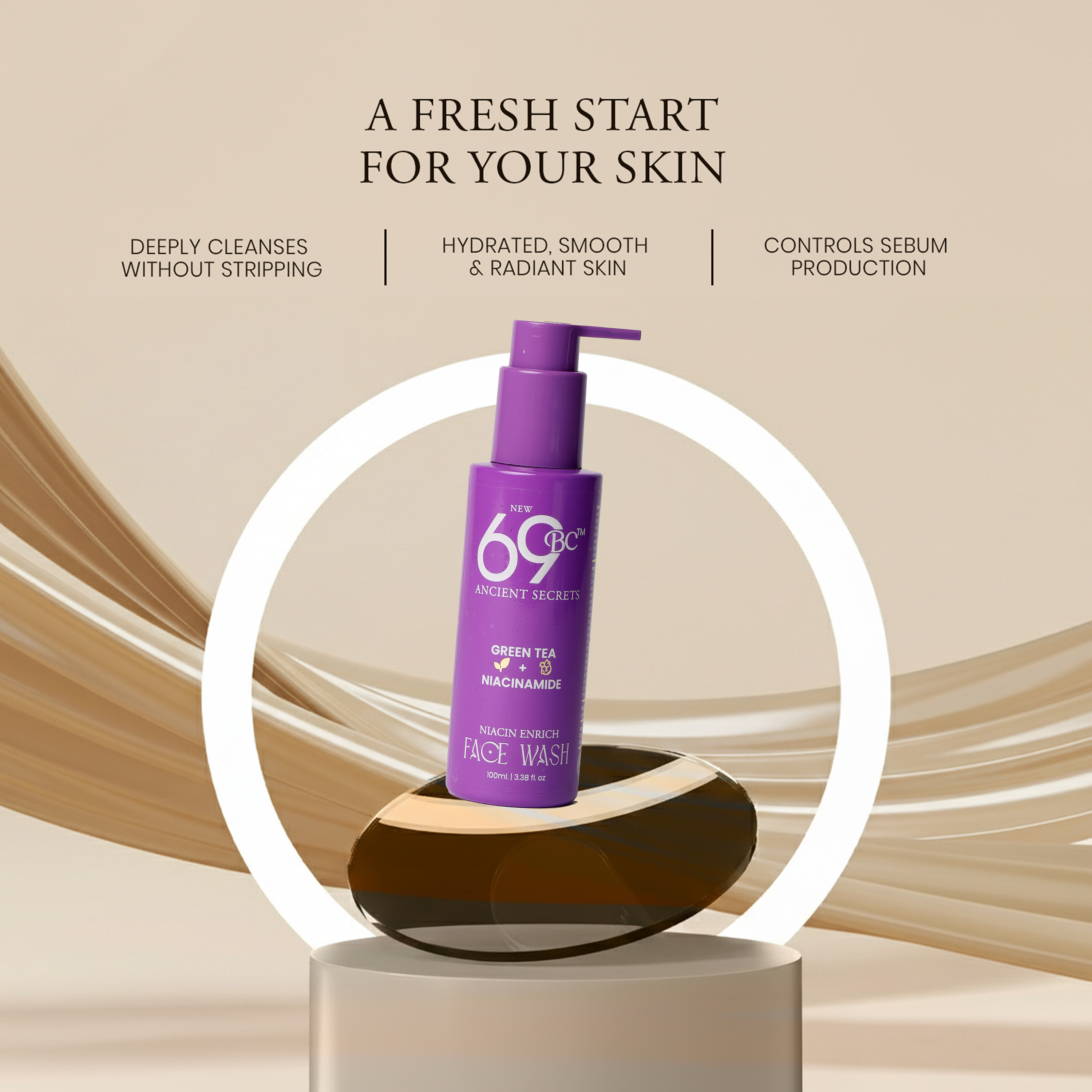 Niacinamide skin hydration and protection face wash with green tea | 100ml