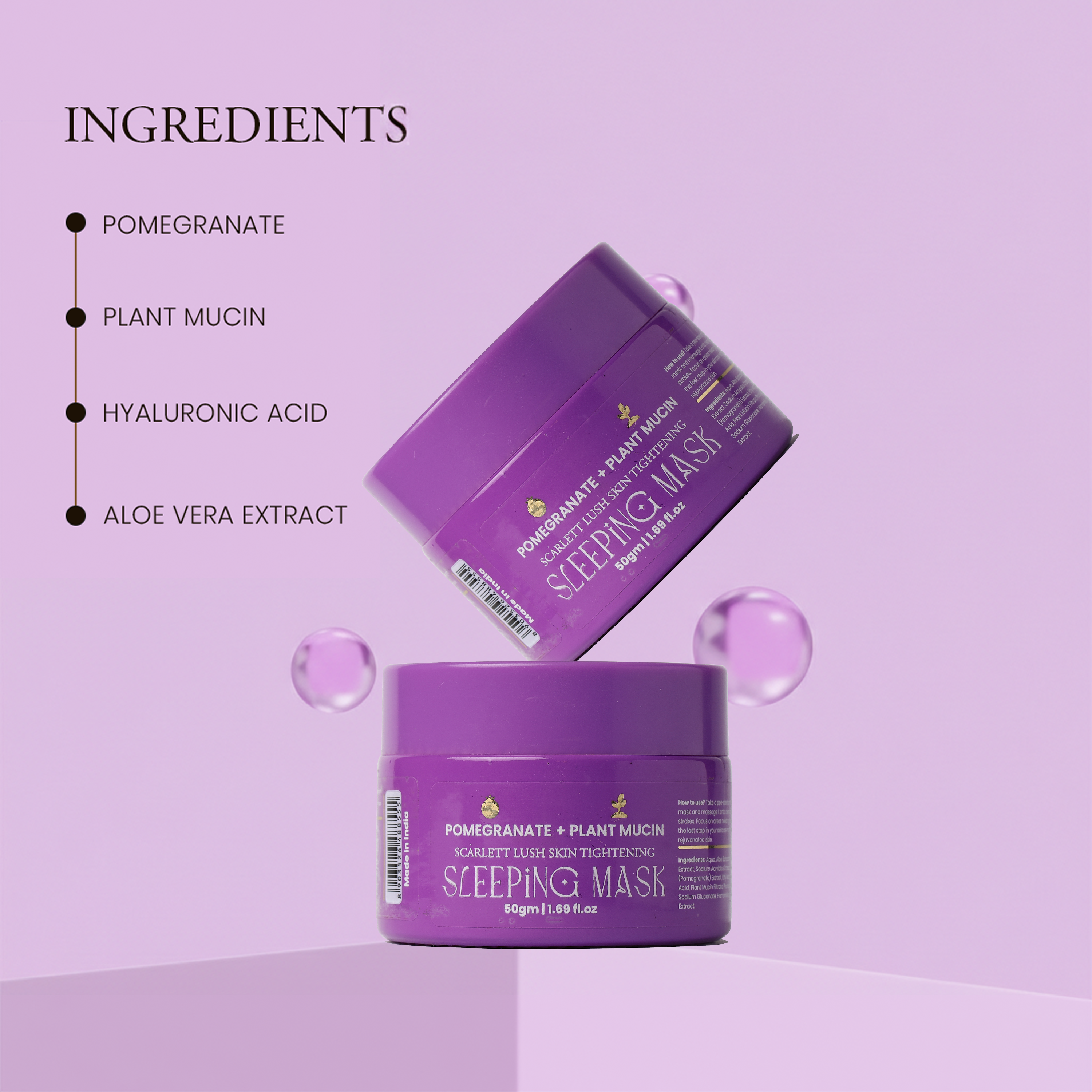 Pomegranate + Plant Mucin Scarlett Lush Skin Tightening Sleeping Mask 50 ml