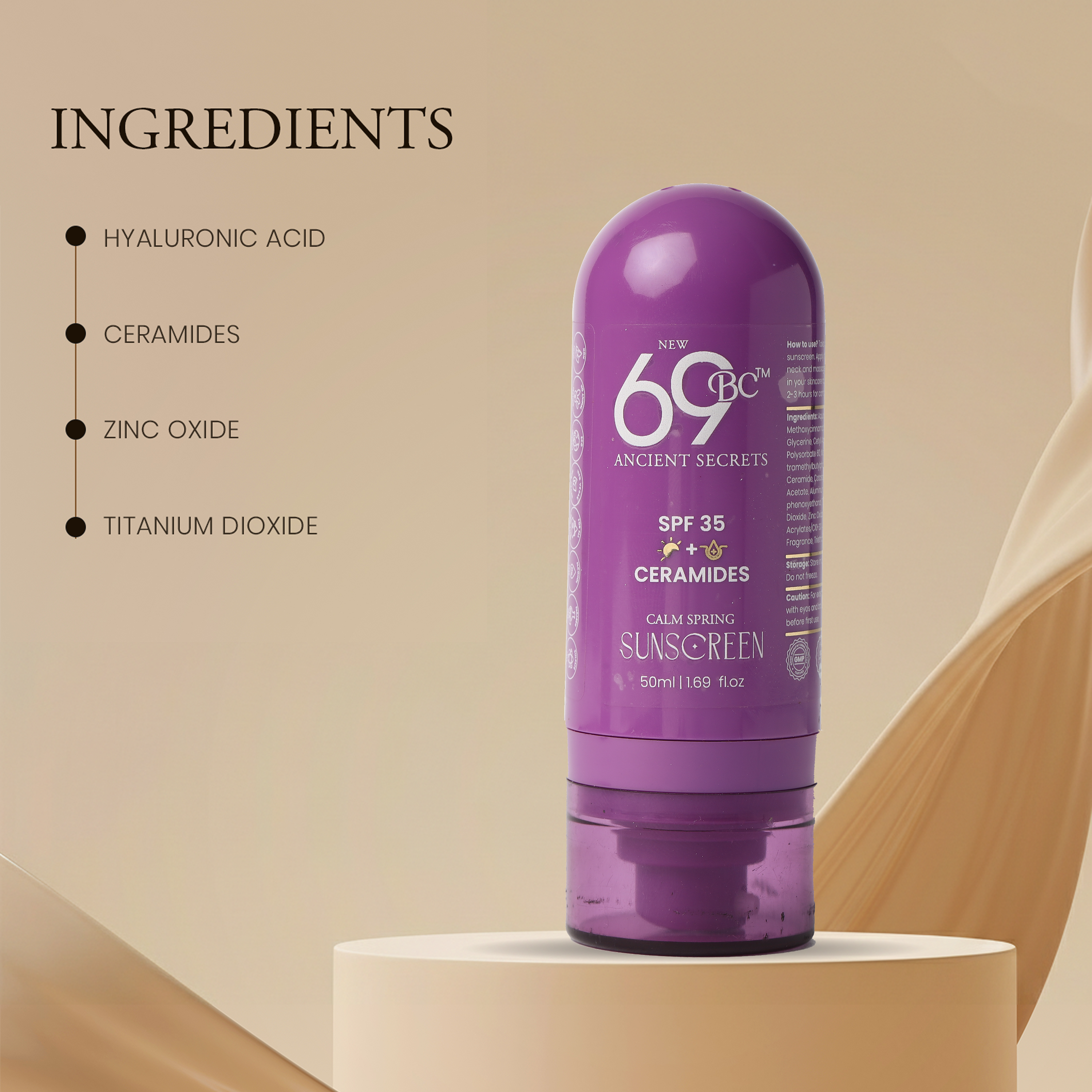 Sunscreen SPF35 PA+++  with Ceramide - lightweight - Deep Hydration| 50ml