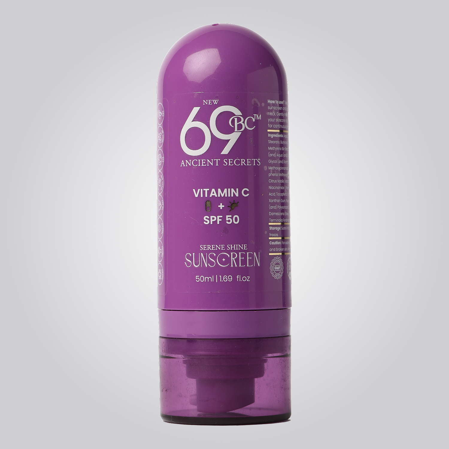 Sunscreen SPF50 PA+++ with Vitamin c - UVA/UVB protection - No white caste| 50ml